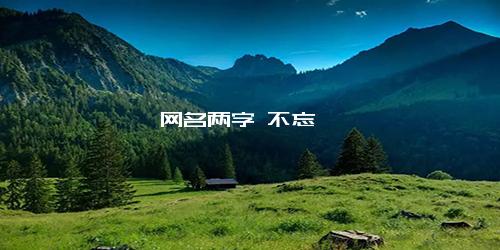 网名两字 不忘